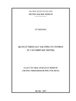 Quản lý nhân lực tại công ty cổ phần tư vấn thiết kế viettel 