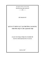Quản lý nhân lực tại trường cao đẳng thương mại và du lịch hà nội 
