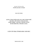 Quản lý hoạt động đào tạo thực hành nghề cho học viên trung tâm giáo dục nghề nghiệp   giáo dục thường xuyên huyện hiệp hòa, tỉnh bắc giang 