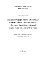 Nghiên cứu hiện trạng và đề xuất giải pháp phát triển hệ thống cây xanh ở phường xuân hoà, thị xã phúc yên, tỉnh vĩnh phúc 