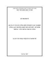 QUẢN LÝ TÀI SẢN CÔNG ĐỐI VỚI ĐƠN VỊ SỰ NGHIỆP CÔNG LẬP: TRƯỜNG HỢP VIỆN SỐT RÉT  KÝ SINH TRÙNG  CÔN TRÙNG TRUNG ƯƠNG