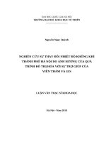 NGHIÊN cứu sự THAY đổi NHIỆT độ KHÔNG KHÍ THÀNH PHỐ hà nội DO ẢNH HƯỞNG của QUÁ TRÌNH đô THỊ hóa với sự TRỢ GIÚP của