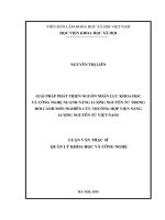Giải pháp phát triển nguồn nhân lực khoa học và công nghệ ngành năng lượng nguyên tử trong bối cảnh mới (nghiên cứu trường hợp tại viện năng lượng nguyên tử việt nam
