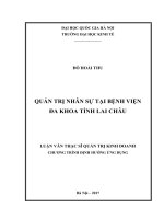 Quản trị nhân sự tại bệnh viện đa khoa tỉnh lai châu 