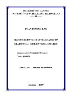 Hệ tư vấn dựa trên mức độ quan trọng hàm ý thống kê ttta