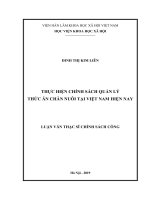 Thực hiện chính sách quản lý thức ăn chăn nuôi tại việt nam hiện nay