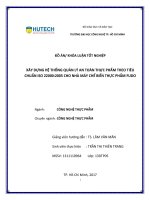 Xây dựng hệ thống quản lý an toàn thực phẩm theo tiêu chuẩn ISO 22000 2005 cho nhà máy fudo 