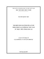 Tội hiếp dâm người dưới 16 tuổi theo pháp luật hình sự việt nam từ thực tiễn tỉnh long an