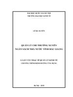 Quản lý chi thường xuyên ngân sách nhà nước tỉnh bắc giang 