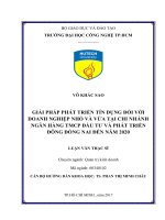 Giải pháp phát triển tín dụng đối với doanh nghiệp nhỏ và vừa tại chi nhánh ngân hàng TMCP 