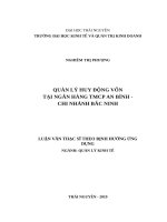 Quản lý huy động vốn tại ngân hàng thương mại cổ phần an bình   chi nhánh bắc ninh 