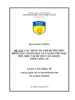 Các nhân tố ảnh hưởng đến động lực giảng dạy của giáo viên bậc tiểu học tại huyện cần giuộc, tỉnh long an 