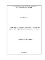 Pháp luật về công bố thông tin của công ty đại chúng trên thị trường chứng khoán ở Việt Nam