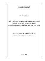 Phát triển dịch vụ logistics trong giao nhận, vận tải hàng hóa xuất nhập khẩu 