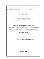 Hiệu quả can thiệp dinh dưỡng cho trẻ 12-36 tháng tuổi biếng ăn sau sử dụng kháng sinh tại khoa nhi Bệnh viện đa khoa tỉnh Bắc Ninh