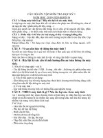 CÂU HỎI ôn tập KIỂM TRA HỌC KỲ 1 