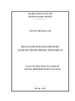 Quản lý chi ngân sách nhà nước tại huyện thanh chương, tỉnh nghệ an 