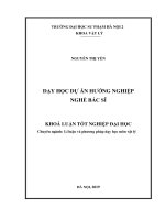 Dạy học dự án hướng nghiệp nghề bác sĩ 