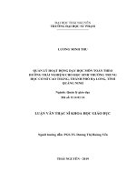 Quản lý hoạt động dạy học môn toán theo hướng trải nghiệm cho học sinh trường trung học cơ sở cao thắng, thành phố hạ long, tỉnh quảng ninh 