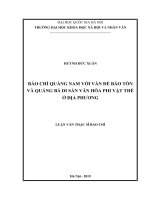 Báo chí quảng nam với vấn đề bảo tồn và quảng bá di sản văn hóa phi vật thể ở địa phương