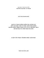 Quản lý hoạt động kiểm tra, đánh giá kết quả học tập của học sinh theo định hướng phát triển năng lực ở các trường THCS huyện đại từ, tỉnh thái nguyên 