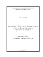 TỘI cướp GIẬT tài sản THEO PHÁP LUẬT HÌNH sự VIỆT NAM từ THỰC TIỄN QUẬN 1, THÀNH PHỐ hồ CHÍ MINH 