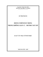 Định lí điểm bất động trong không gian g   metric đầy đủ 