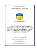 Nghiên cứu các yếu tố ảnh hưởng đến động lực tập luyện của võ sinh tại các câu lạc bộ võ thuật thuộc trung tâm thể dục thể thao quận 9 