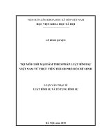 TỘI MÔI GIỚI MẠI DÂM THEO PHÁP LUẬT HÌNH SỰ VIỆT NAM TỪ THỰC TIỄN THÀNH PHỐ HỒ CHÍ MINH