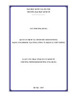 Quản lý dịch vụ chăm sóc khách hàngsau bán hàng dịch vụ di động vinaphone tại tổng công ty dịch vụ viễn thông 
