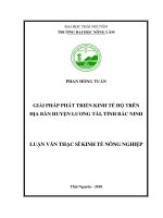 Giải pháp phát triển kinh tế hộ trên địa bàn huyện lương tài, tỉnh bắc ninh 