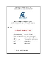 Tiểu luận báo cáo chuyên đề học phần phân tích thiết kế hướng đối tượng quản lý tour du lịch