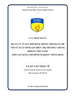Quản lý tỷ giá hối đoái trong mối quan hệ với tỷ suất sinh lợi trên thị trường chứng khoán việt nam 