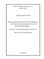 Thiết kế hoạt động giáo dục STEM thông qua thử thách làm nến cho học sinh lớp 10 trung học phổ thông  