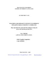 Dạy ngữ pháp theo ngữ cảnh để cải thiện kỹ năng nói của các thí sinh làm bài thi PET 