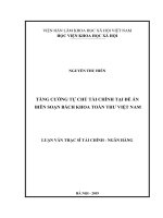 TĂNG CƯỜNG TỰ CHỦ TÀI CHÍNH TẠI ĐỀ ÁN BIÊN SOẠN BÁCH KHOA TOÀN THƯ VIỆT NAM