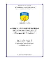 Giải pháp hoàn thiện hoạt động chăm sóc khách hàng (CSKH) tại PCGV 
