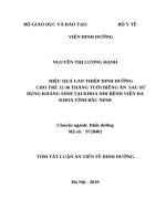Hiệu quả can thiệp dinh dưỡng cho trẻ 12-36 tháng tuổi biếng ăn sau sử dụng kháng sinh tại khoa nhi Bệnh viện đa khoa tỉnh Bắc Ninh (TT)