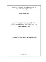 TẠO ĐỘNG LỰC CHO CÁN BỘ NGHIÊN CỨU TẠI VIỆN HÀN LÂM KHOA HỌC XÃ HỘI VIỆT NAM TRONG BỐI CẢNH MỚI