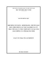 Hợp đồng xây dựng kinh doanh chuyển giao (BOT) theo pháp luật việt nam hiện nay từ thực tiễn đầu tư phát triển kết cấu hạ tầng giao thông của tỉnh quảng ninh