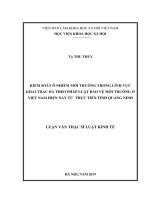 Kiểm soát ô nhiễm môi trường trong lĩnh vực khai thác đá theo pháp luật bảo vệ môi trường ở việt nam hiện nay từ thực tiễn tỉnh quảng ninh