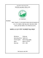 Thực trạng và giải pháp nhằm chuyển dịch cơ cấu cây trồng trên địa bàn thị trấn phố bảng, huyện đồng văn, tỉnh hà giang 