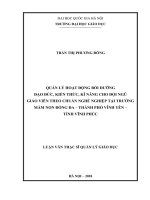 Quản lý hoạt động bồi dưỡng đạo đức, kiến thức, kĩ năng cho đội ngũ giáo viên mầm non theo chuẩn nghề nghiệp tại trường mầm non Đống Đa – thành phố Vĩnh Yên – Tỉnh Vĩnh Phúc