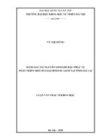 ĐÁNH GIÁ TÀI NGUYÊN SINH KHÍ HẬU PHỤC VỤ  PHÁT TRIỂN MỘT SỐ LOẠI HÌNH DU LỊCH TẠI TỈNH GIA LAI 