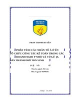 Phân tích các nhân tố ảnh hưởng đến tổ chức công tác kế toán trong các doanh nghiệp nhỏ 