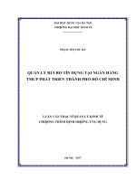Quản lý rủi ro tín dụng tại ngân hàng thương mại cổ phần phát triển thành phố hồ chí minh 