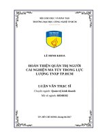 Hoàn thiện quản trị người cai nghiện ma túy trong lực lượng TNXP TP  HCM 