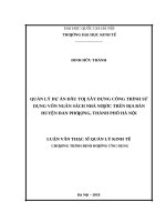 Quản lý dự án đầu tư xây dựng công trình sử dụng vốn ngân sách nhà nước trên địa bàn huyện đan phượng, thành phố hà nội 