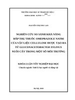 Nghiên cứu so sánh khả năng hấp thụ thuốc omeprazole natri của vật liệu cellulose được tạo ra từ gluconacetobacter xylinus nuôi cấy trong một số môi trường 