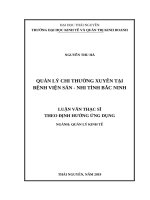 Quản lý chi thường xuyên tại bệnh viện sản   nhi tỉnh bắc ninh 